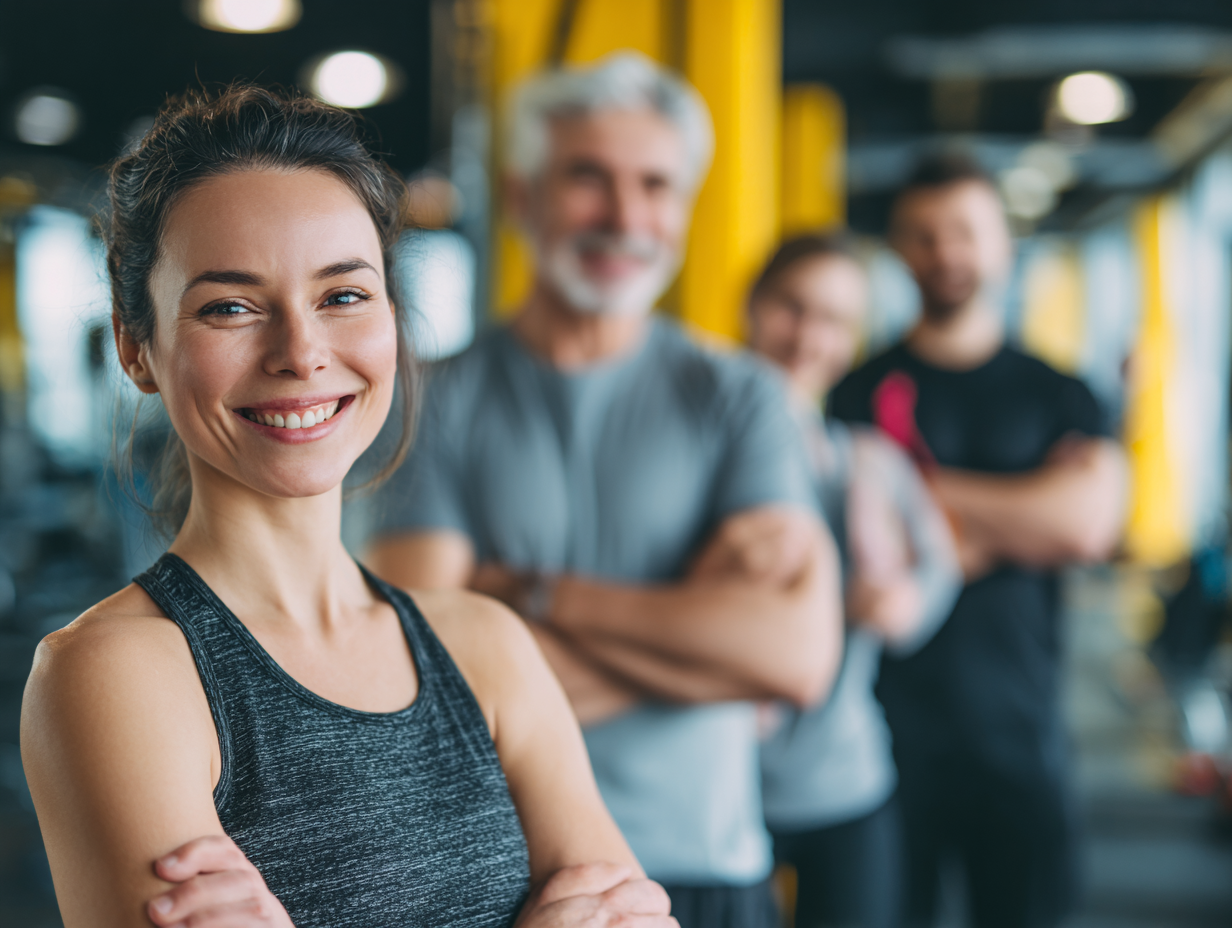 Учасники займаються груповими тренуваннями на свіжому повітрі